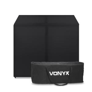 VONYX DB3 - DJ stand, Pupitre avec Lycra noir et blanc et sacoches