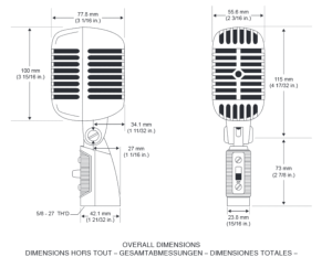 SHURE SSE 55SHT2 - Voix - Tête de mort dynamique cardioïde