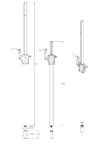 VONYX LST93 - Tube de distance télescopique, avec manivelle, 2 segments (35mm)
