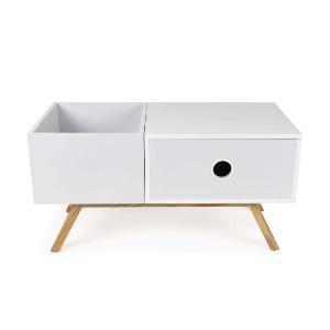 GLORIOUS TURNTABLE LOWBOARD - Meuble blanc rétro pour 130 vinyles