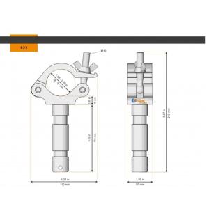 GLOBAL TRUSS COLLIER 49-51MM 500KG AVEC SPIGOT POUR PIED TYPE " WIND UP "