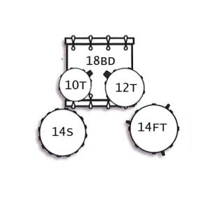 TAMBURO TB FORMULA18SBL - Drum Set FORMULA série 5 pièces Satin Blue Finishes