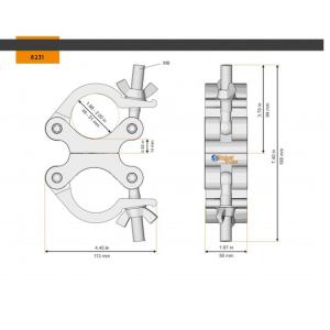 GLOBAL TRUSS 8231-90 - collier double 49-51mm 500kg - fixe