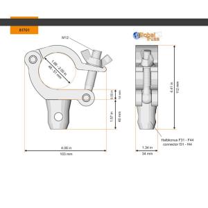 GLOBAL TRUSS 81701 - Half Coupler Slim Halfconical 48-51/30/300kg