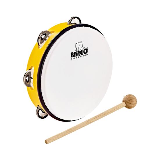 NINO PERCUSSION - TAMBOURIN NINO ABS 10" +CYMB, JAUNE