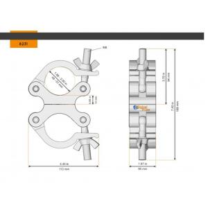 GLOBAL TRUSS 8231-90-B - Collier double 49-51 mm 500kg fixe noir