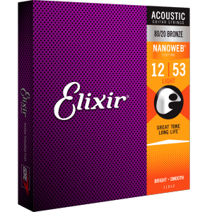 ELIXIR - CEL 11052 - Cordes acoustiques - Nanoweb bronze 80/20