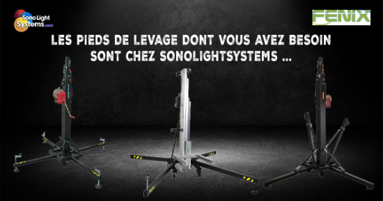 Les pieds de levage dont vas avez besoin sont chez Sonolightsystems !!!