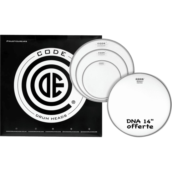 CODE DRUMHEADS PCO TPDNACLRF - Tom - Transparente Fusion 10" 12" 14"+14" DNA