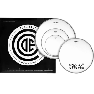 CODE DRUMHEADS PCO TPDNACTDR - Tom - Sablée Rock 10" 12" 16" + 14" DNA