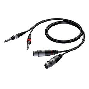 PRO CAB - CAB707/1.5 - Cable 1.5 M - 2 XLR Femelle 2 Jack Mâle