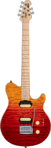 STERLING BY MUSIC MAN GSU AX3QM-SPR-M1 - Axis - Quilted Maple - Spectrum Red