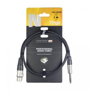 STAGG NAC1PSXFR - Série N, câble audio, jack/XLR (m/f), stéréo, 1 m