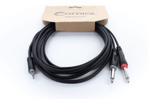 CORDIAL ECL EY3WPP - Mini-Jack / Jack - Fiche 3,5 mm stéréo/2x 6,35 mm mono - 3m
