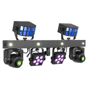 BEAMZ SHOWBAR GO GLOW - Barre 2 lyres spot 30w 4in1 + 2 derby + 2 par + strob