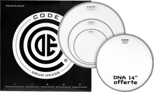CODE DRUMHEADS - PCO TPDNACLRR - DNA Transparente Rock 10" 12" 16" + 14" DNA off